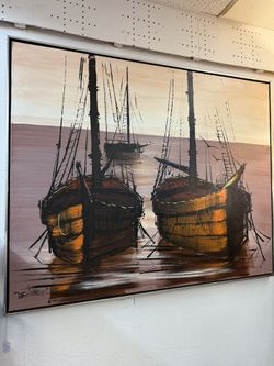 Vintage Modern Original Painting Acrylic MCM