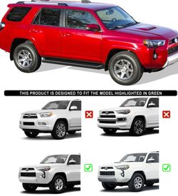 LA Zona Auto Parts 2010 to 2024 Toyota 4Runner 6 inch Black Running Boards Estribos Negros 