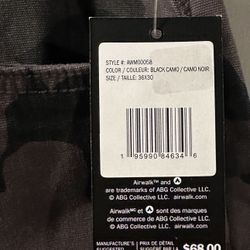 New Airwalk Black Cammo Cargo Pants