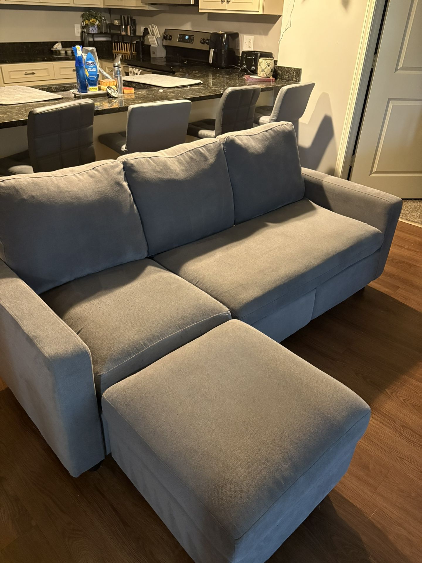 Grey Sofa couch w Chaise
