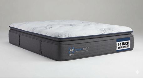 King size mattress Sealy with pillow cover 14 inches thickness