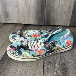 VANS Hawaiian Floral Flowers Shoes Men's Size 6.5 Women's Size 8 Lace Up Low Top
