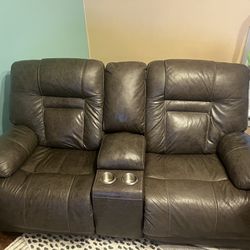 Dual Power Recliner Leather
