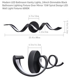 Modern 24” LED Bathroom Light - Spiral Design