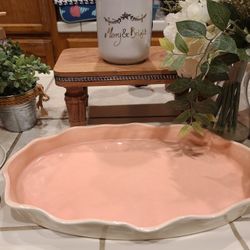 Vintage Pink Shallow Dish