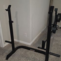Adjustable Height Squat/Barbell Rack And Dip Bars