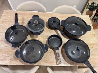 13 Piece Pots & Pans Black Nonstick Cookware Set with Lids