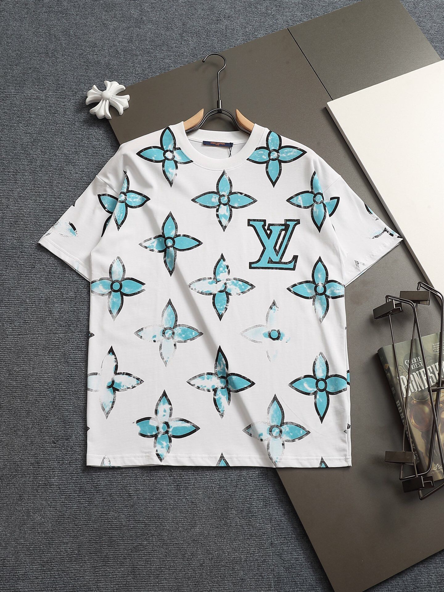 Lv full print gradient inkjet big logo short sleeve