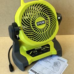 RYOBI ONE+ 18V Cordless 7-1/2 in. Bucket Top Misting Fan (Tool Only)