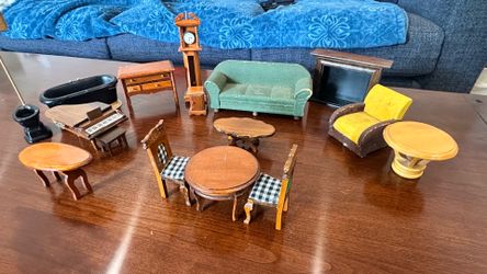 Vintage Wooden Dollhouse Furniture