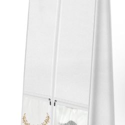 72" Wedding Dress Garment Bag with 10" Gusseted Dress Bags for Gowns Long 4 Pockets Dress Cover for Women, White