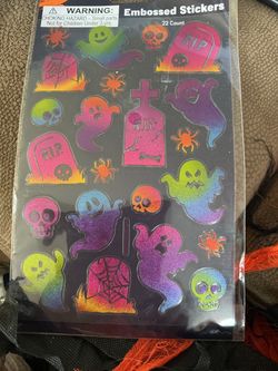 Halloween Decorative Embossed Stickers, Assorted