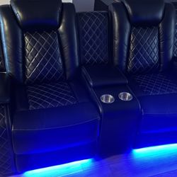 Black Leather Loveseat Recliner 