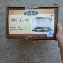 Glen Dale Rustic 3-Light Indoor/Outdoor Ceiling Flush Mount Light Dimm...

