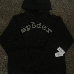 Black Web Stone Spider Hoodie 
