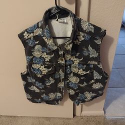COTTON FLORAL VEST LARGE 