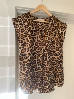 LOFT Leopard Print Sleeveless Blouse