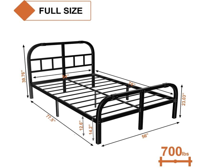 Full Size Bed Frame And Foam Mattress