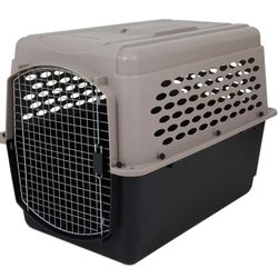  Single-Door Plastic Dog Kennel, Pet Carrier, Brown, Large, 40 inches