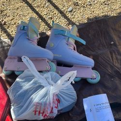 rollerblades With Knee Elbow And Hand Pads