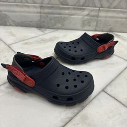 Size 4 Youth Navy Blue CROCS Sandals