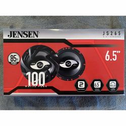 Jensen JS265 JS-Series 6.5" 2-Way Speaker Car Pair 100 Watts Peak Power 