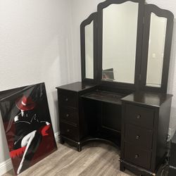 Espresso Vanity With Mirror