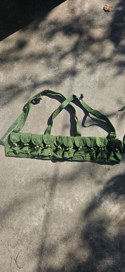 Old vintage Vietnamese ammo pouches stamped