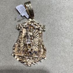 10k Saint Lazarus Solid Pendant 