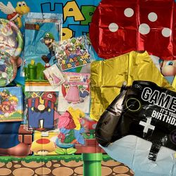 Mario Bros Birthday Party Decoration Supplies. 