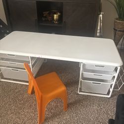 Kids Arts And Crafts Table Play Table Desk Drawers