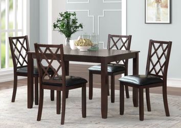 Real wood brand new dining room table and chairs set