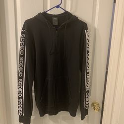 Addidas Black Zip Up Hoodie Size Medium