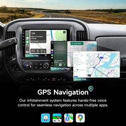 10.2" Car Radio Stereo for Chevy Silverado GMC Sierra 2014-2018, Wireless CarPlay & Android Auto, WiFi GPS, Bluetooth FM SWC, Touch Screen, Support 10