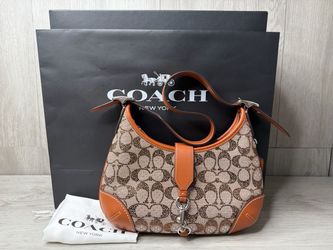 Coach Hamptons Hobo Bag Crystal Signature Jacquard CW654 Brown (A1D031606)