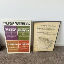 Four Agreements And Teddy Roosevelt Quote Wall art 