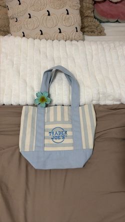 Light Blue Striped Trader Joes Bag!