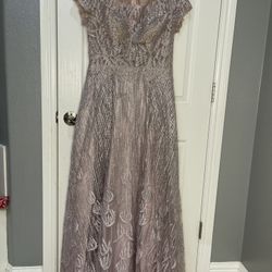 Elegant Formal Maxi Dress In Rose Gold
