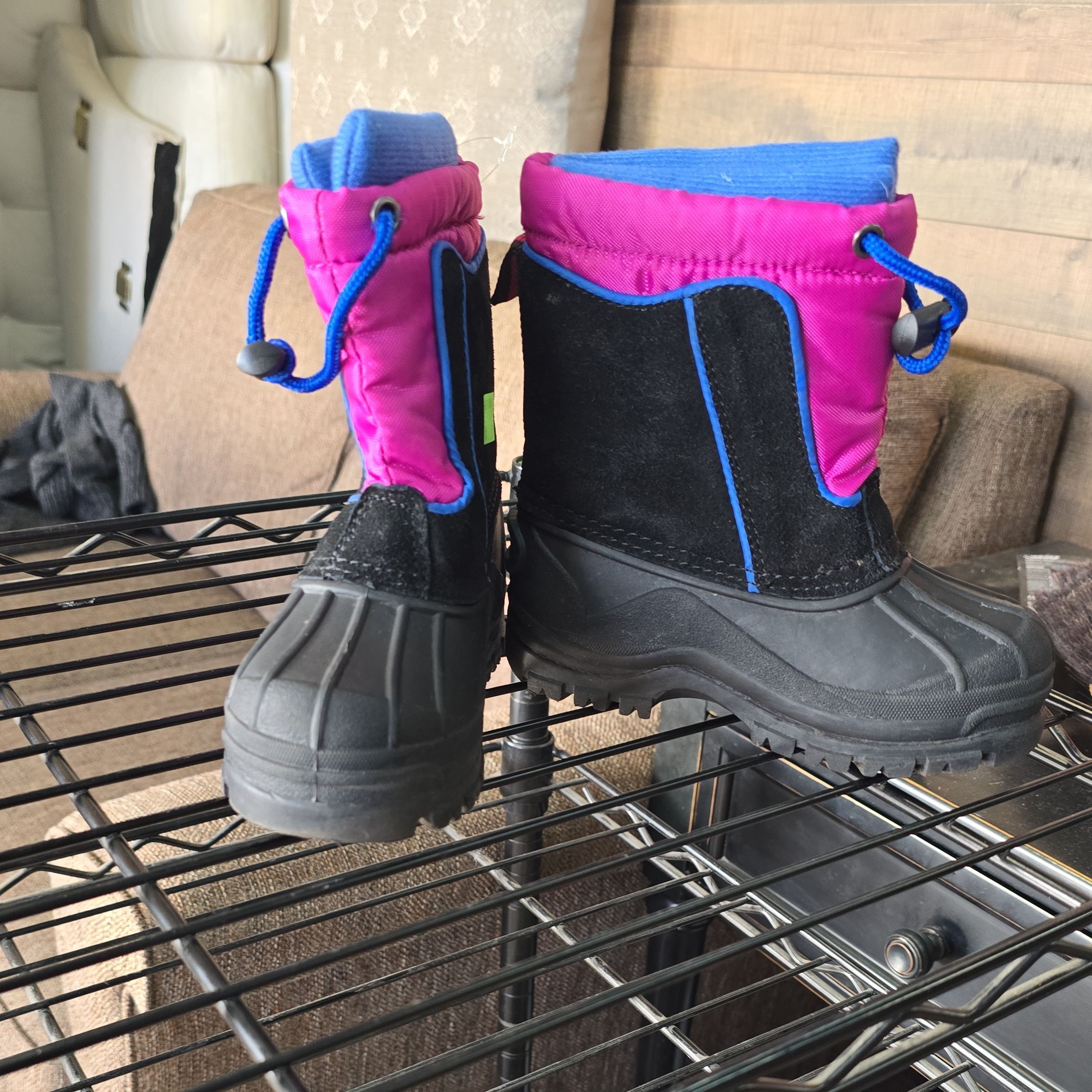 Pink and Blue Winter Snow Boots