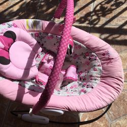 Bright Starts Pink Minie Baby Bouncer