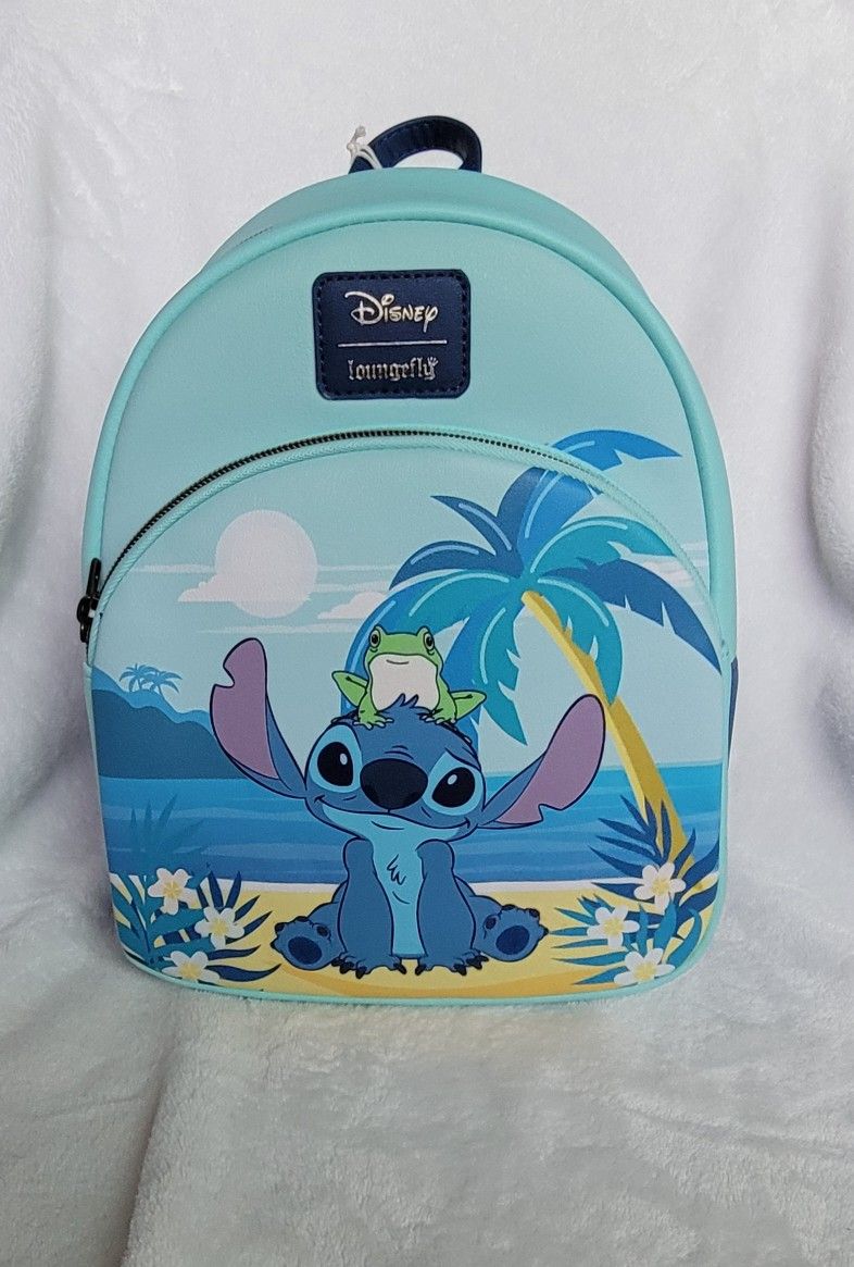 Loungefly Disney Lilo and Stitch frog on a beach backpack  display picture 1