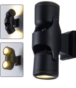 💡Outdoor Wall Light Adjustable Up Down Exterior Waterproof Wall Mounted Sconce Cylinder Wall Lamp Night Light for Pathway Staircase Balcony Drive Way
