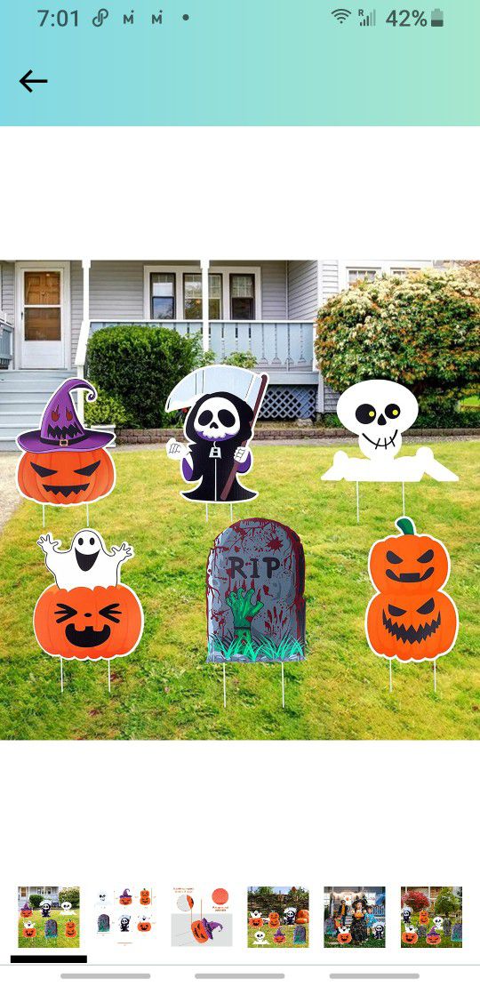 Halloween Yard Decorations, Extra Large Halloween Yard Signs with Stake, Pumpkin Halloween Outdoor Decorations Prop, Halloween Yard Stakes for Porch D