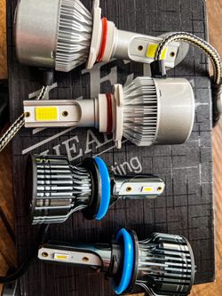 LED Headlight Bulbs Conversion Kit Y8 Series ZES Chips Extremely Bright 6500K Xenon White - 8000 Lumens/Set (H11/H8/H9)