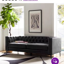 Contemporary Charcoal Colored Couch 