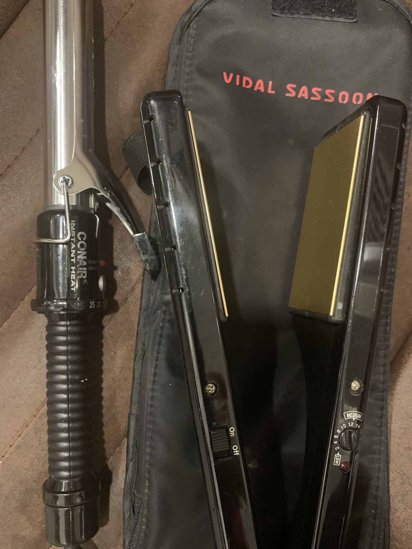 Hair straightening splint and curling iron