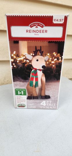 Holiday Time Inflatable Reindeer 4ft