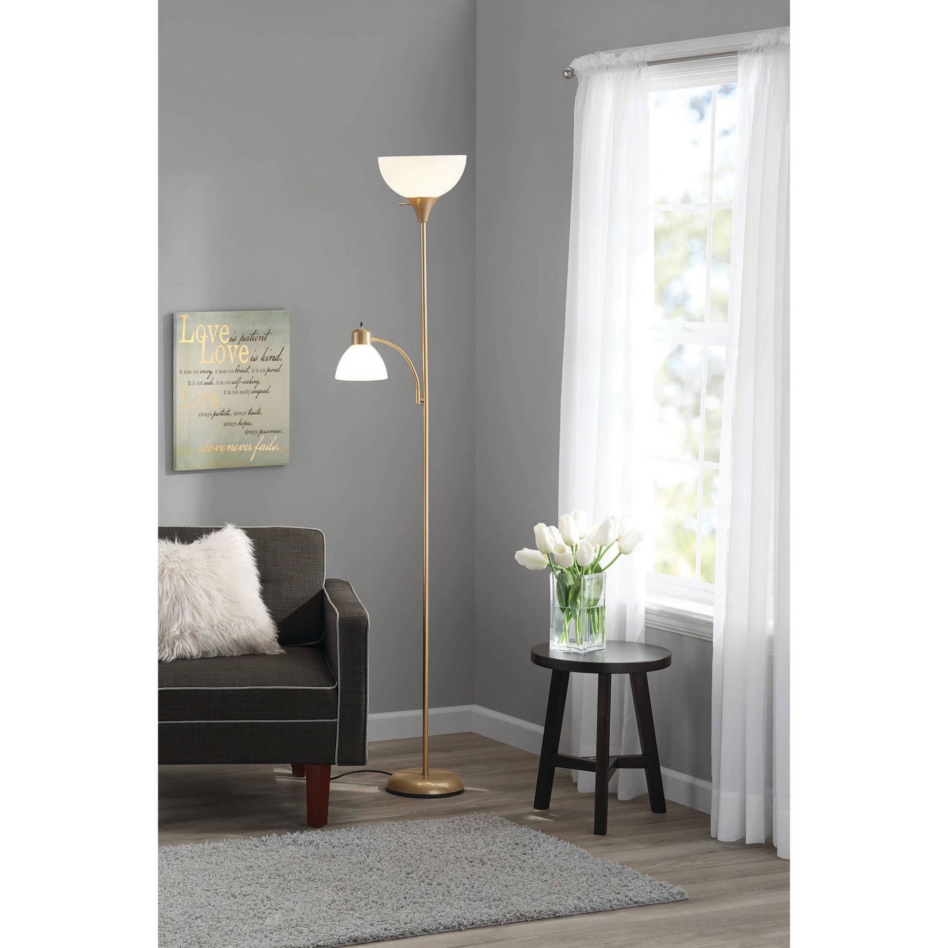 Mainstays gold floor lamp