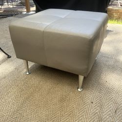 Grey ottoman faux leather