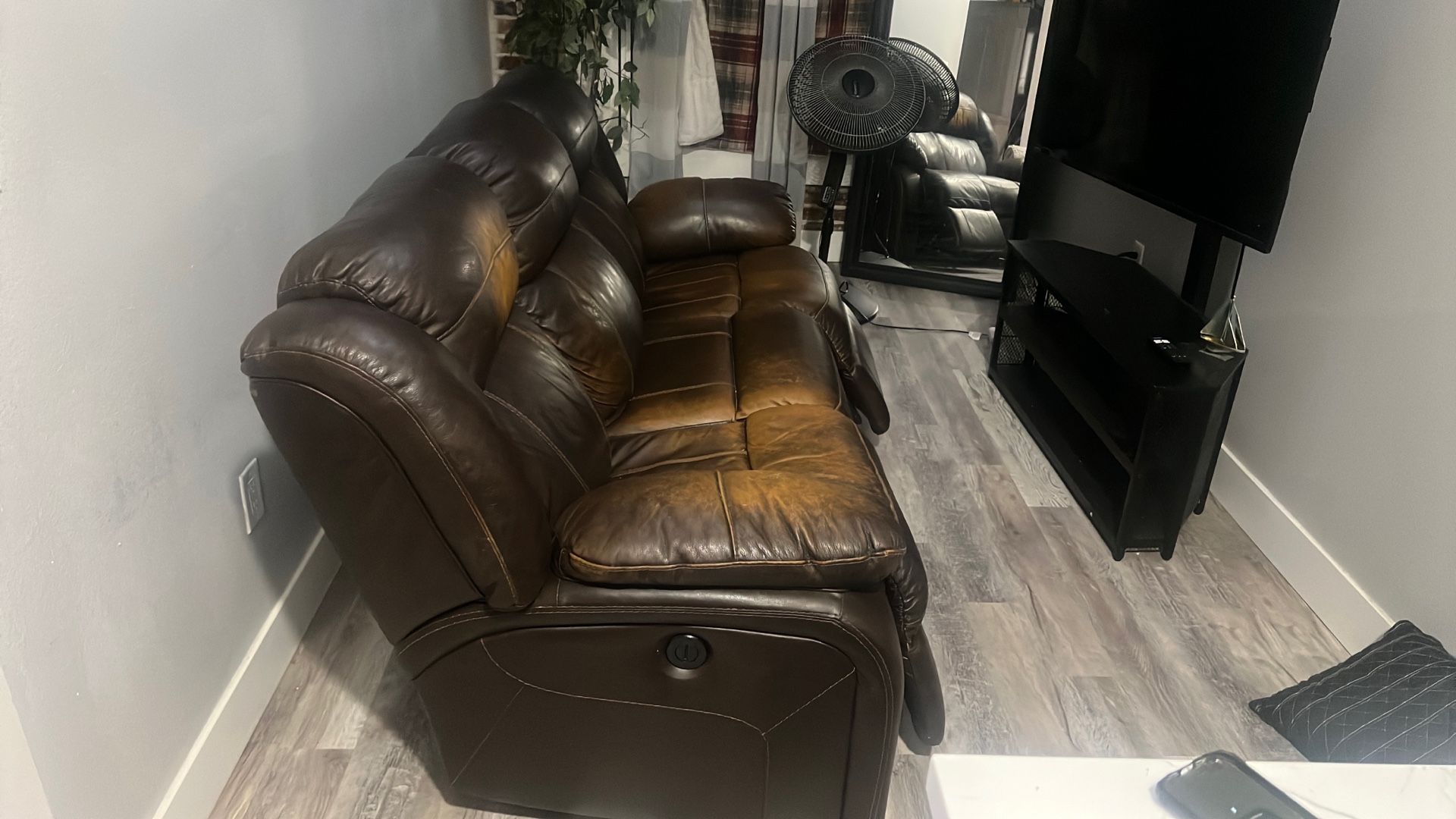 Leather Reclining Sofa